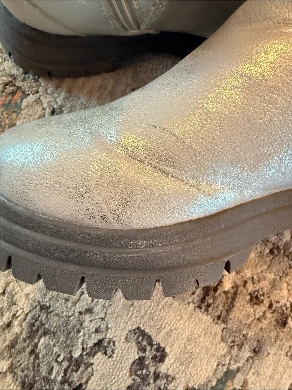 Girls Silver Ankle Boots Size 13